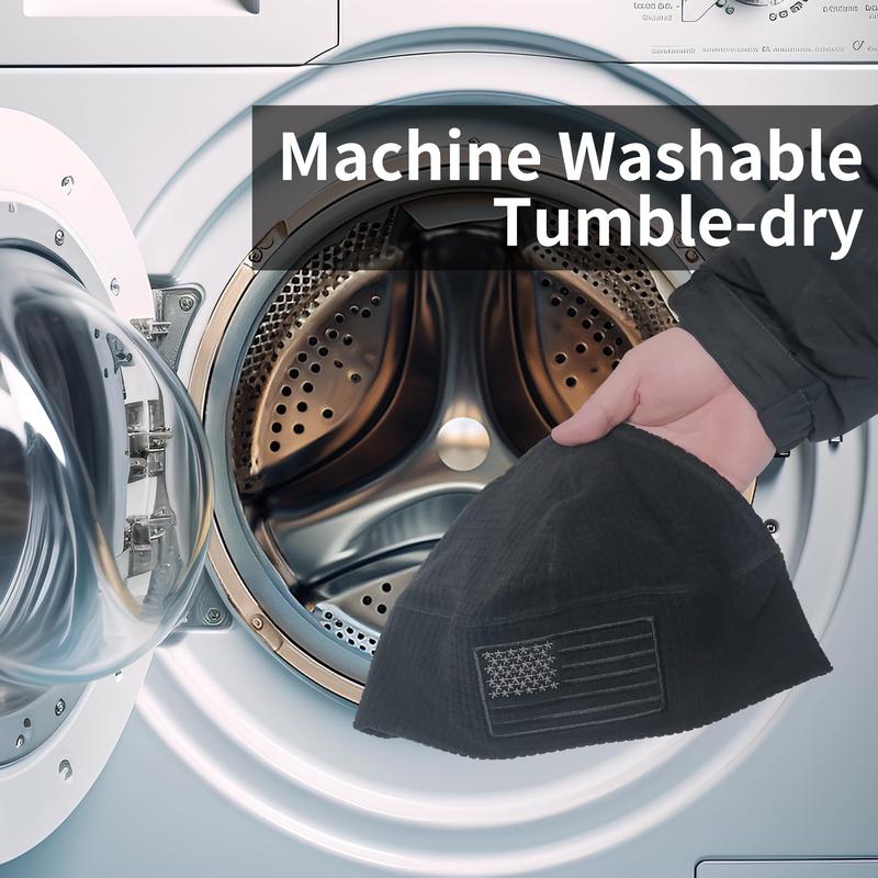 American Flag Embroidery Waffle Watch Cap