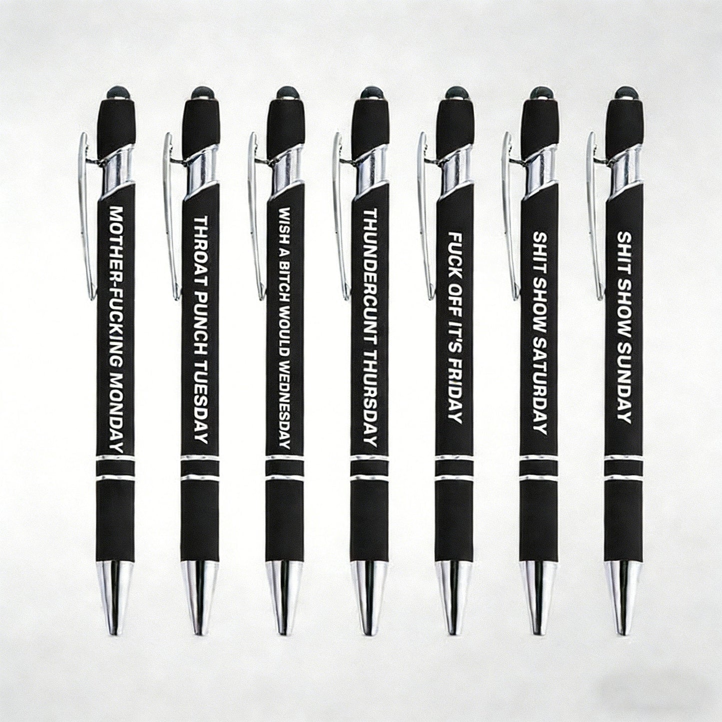 🔥Last Day Promotion 49% OFF💝Funny Stress-Relief Daily Quotes Metal Ballpoint Pen Set (7 Pcs) | 🎁Office Christmas Gift Exchange