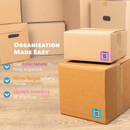 Original Color-Coded Scannable QR Labels (48 Pack)