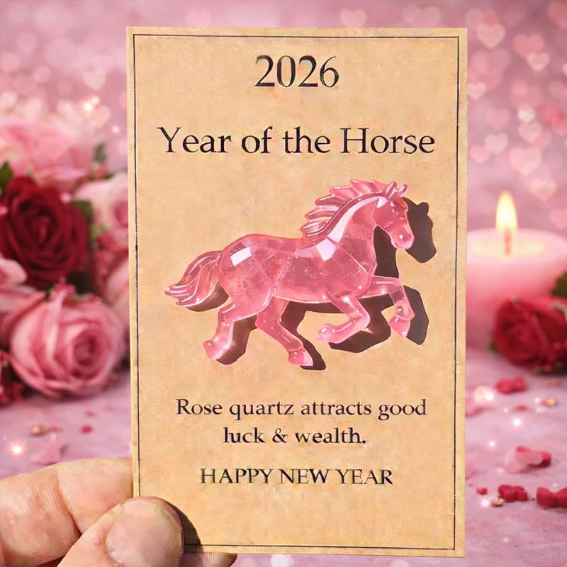 2026 Year of the Horse Gemstone Blessing Card