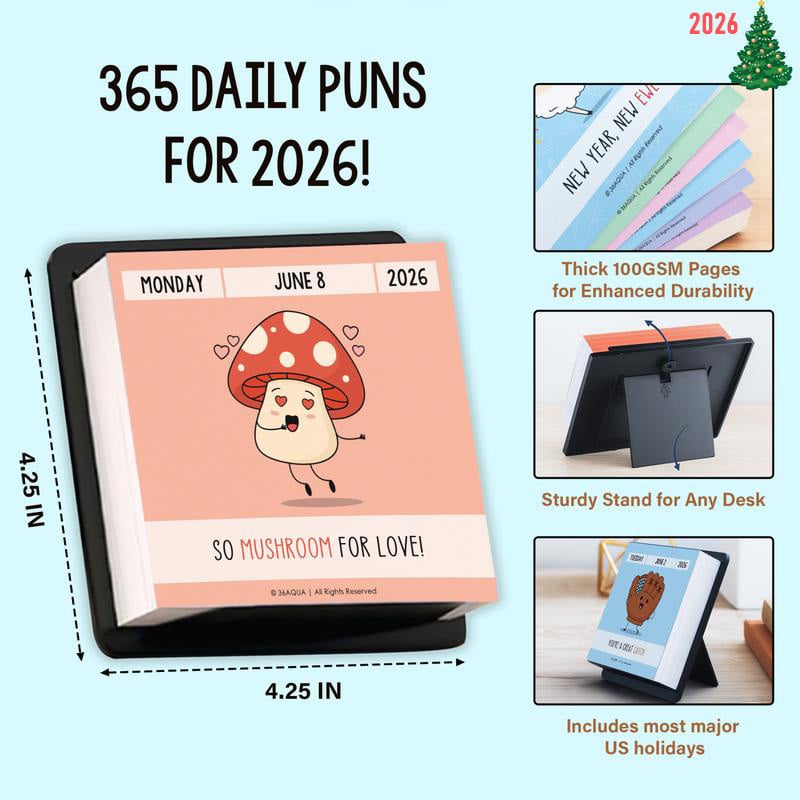 ✨2026 Punny Motivational Desk Calendar📅