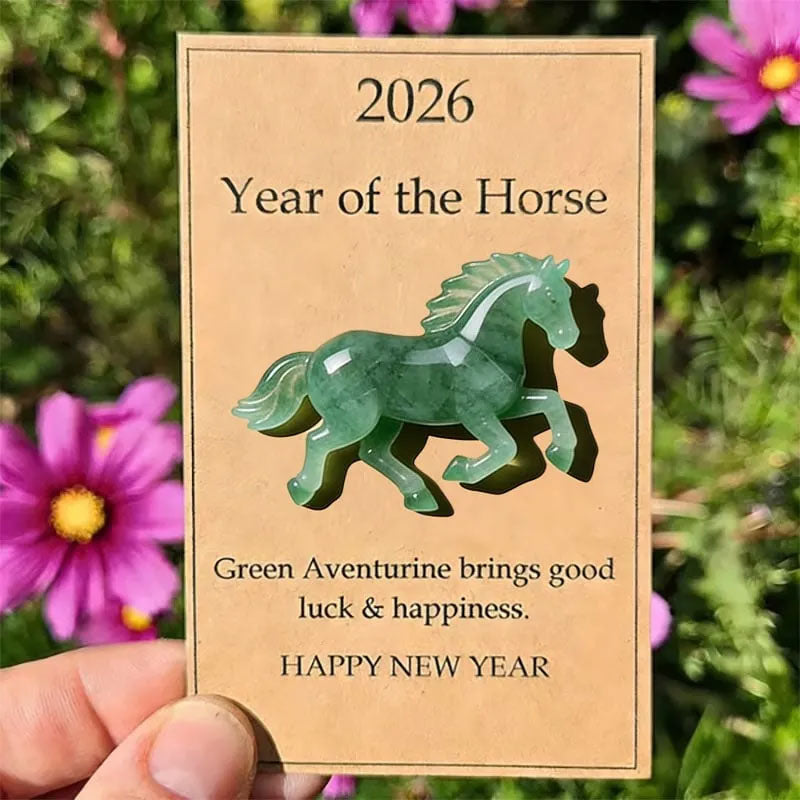 2026 Year of the Horse Gemstone Blessing Card