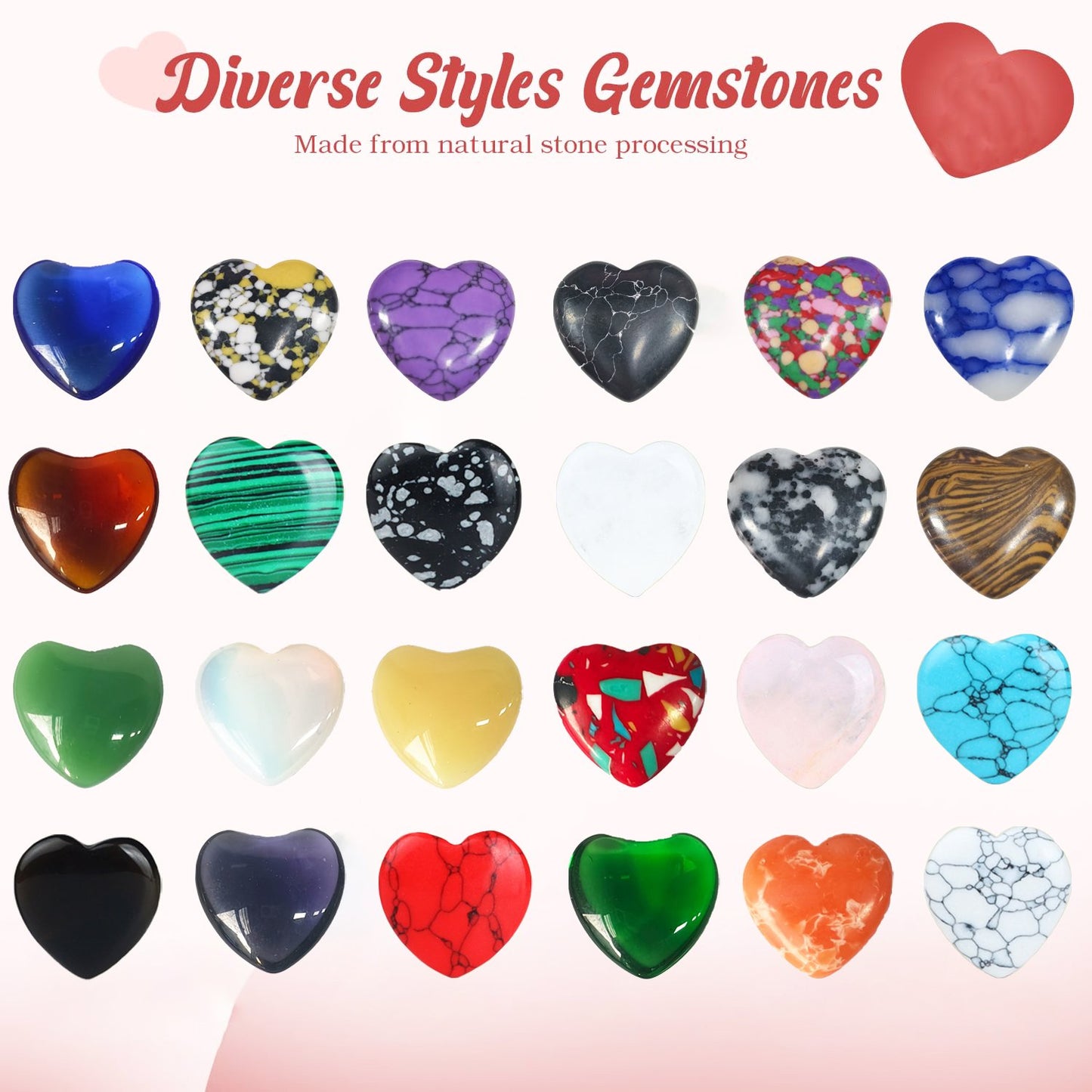 💥Valentine's Day Gem Gifts for Kids&Adults – Prefilled Cards with Heart-Shaped Gemstones