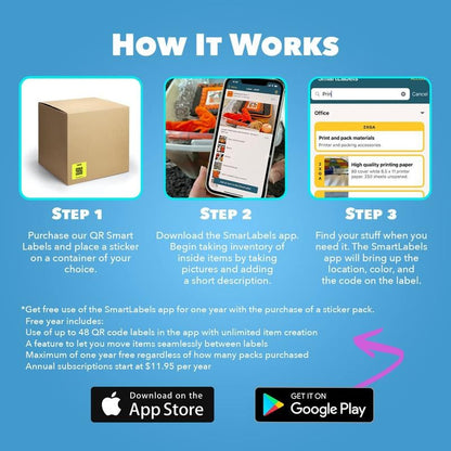 Original Color-Coded Scannable QR Labels (48 Pack)