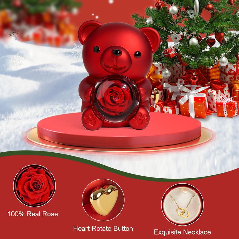 ⚡Hot Sales 49% OFF🔥Cute Teddy Bear with Preserved Rose -A Real Rose Flowerin Bear with Elegant Gift Box
