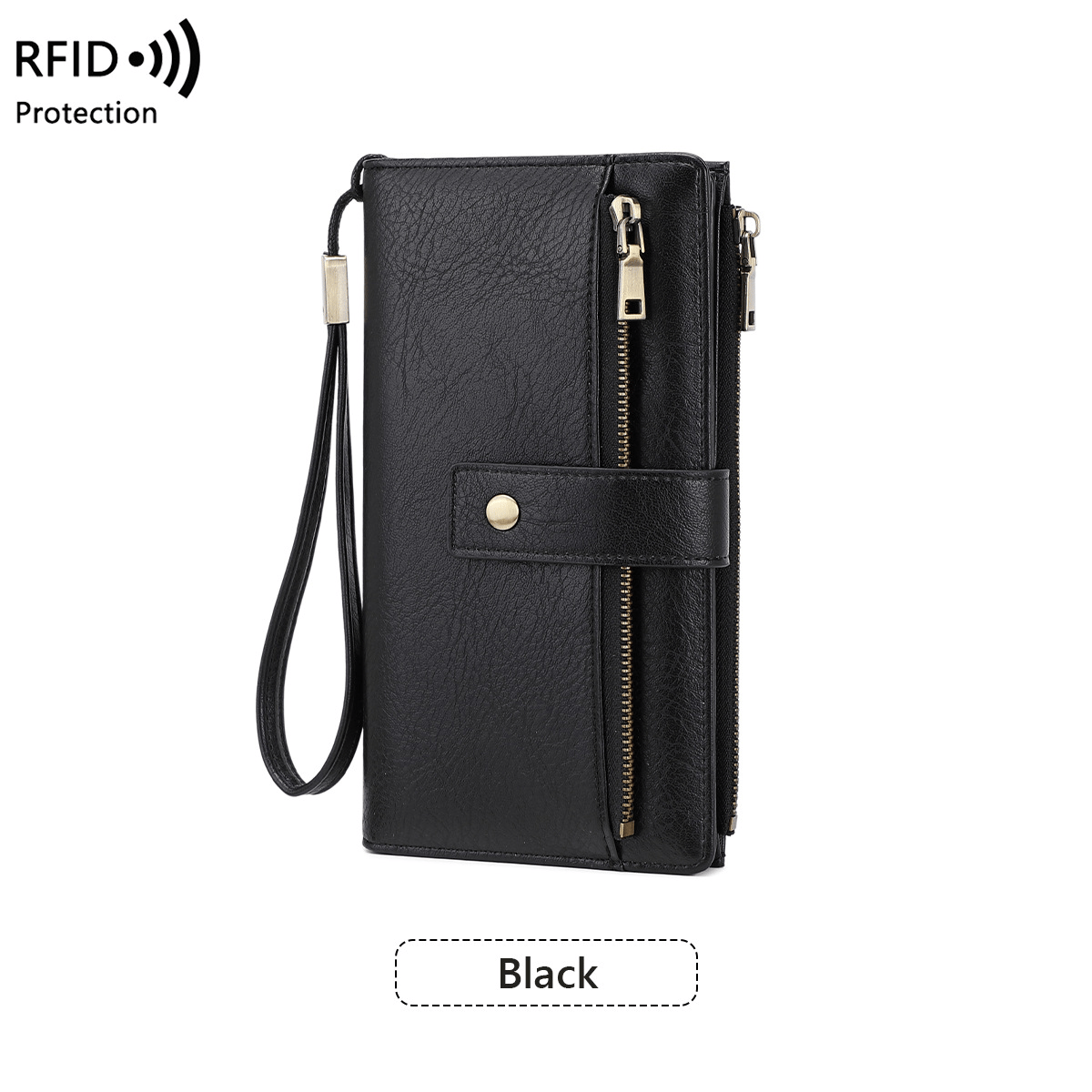🔥Last Day 49% OFF🔥RFID Blocking Women's Long Wallet: Stylish Solid Leather Clutch (Large Capacity)👛
