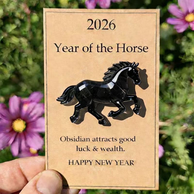 2026 Year of the Horse Gemstone Blessing Card