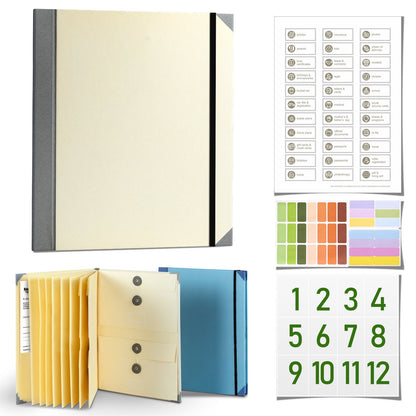 📕Accordion File Organizer Manila Pocket Document Folder -  for Passports, Birth Certificates & Important Papers, Office & Home Storage