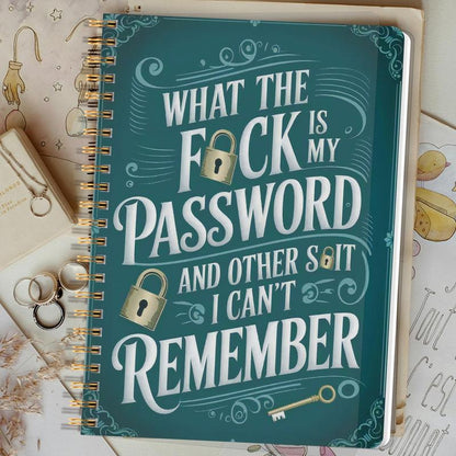 🔥Last Day 49% OFF - 📅Funny Password Notebook - Spiral Bound with Lock Icons & Funny Security Phrases✍️