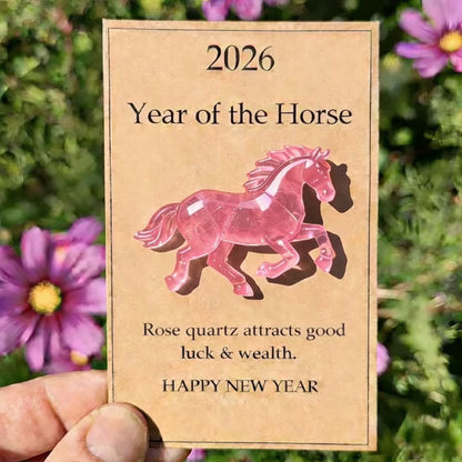 2026 Year of the Horse Gemstone Blessing Card