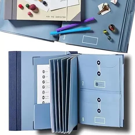 📕Accordion File Organizer Manila Pocket Document Folder -  for Passports, Birth Certificates & Important Papers, Office & Home Storage