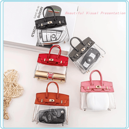 Cute Car Keychain Bag for Women 🚗💖 Elegant Handbag-like Key Fob Case & Small Wallet 👜