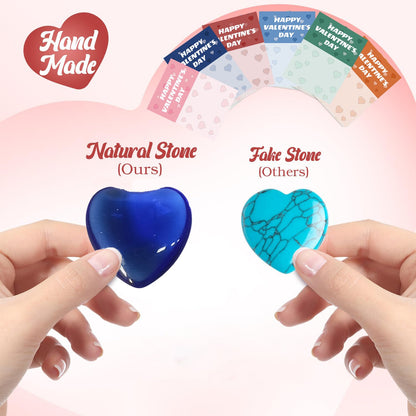 💥Valentine's Day Gem Gifts for Kids&Adults – Prefilled Cards with Heart-Shaped Gemstones