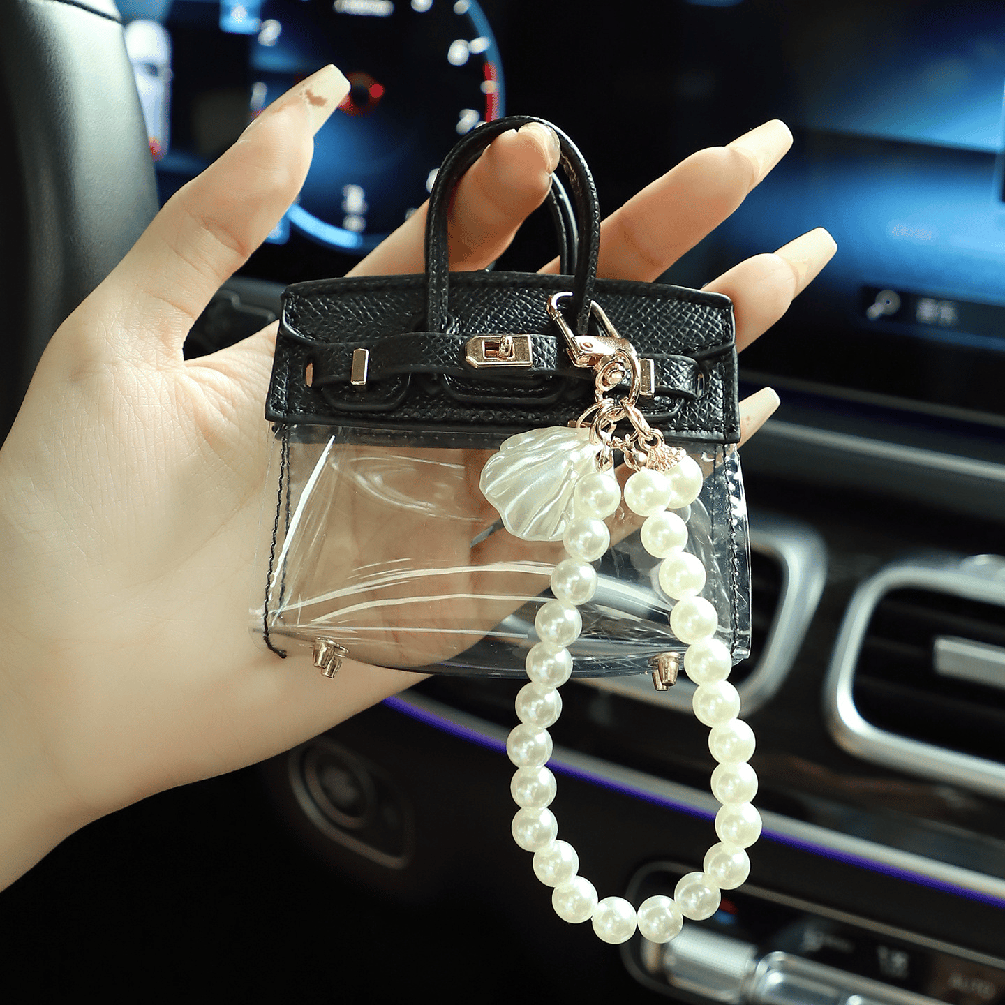 Cute Car Keychain Bag for Women 🚗💖 Elegant Handbag-like Key Fob Case & Small Wallet 👜
