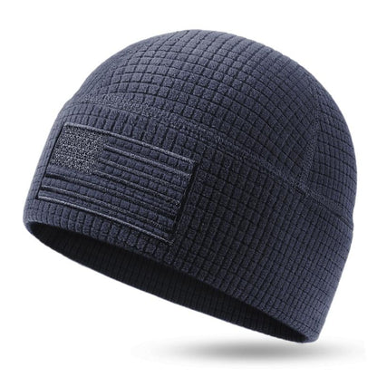 American Flag Embroidery Waffle Watch Cap