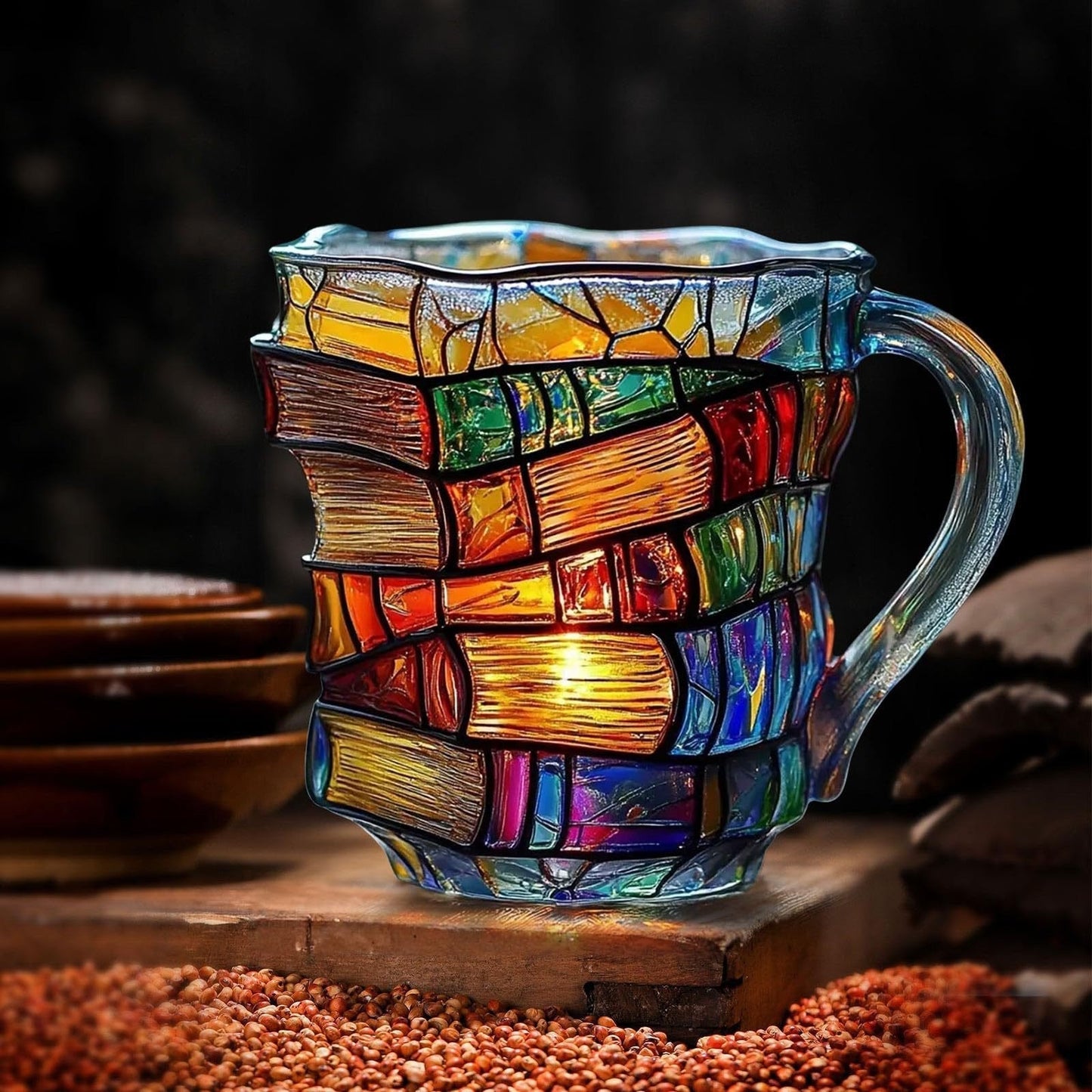 Last Day 48% OFF📚  3D Painted Book Mug – Unique Glass Coffee Cup for Readers & Book Lovers🍵