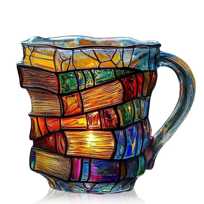 Last Day 48% OFF📚  3D Painted Book Mug – Unique Glass Coffee Cup for Readers & Book Lovers🍵