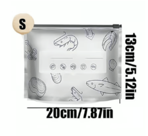 (30pcs )Reusable Aluminum Foil Sealable Storage Bags, 2025 New Resealable Vacuum Zipper Pouches for Food,  Vegetable, Fruit Meat