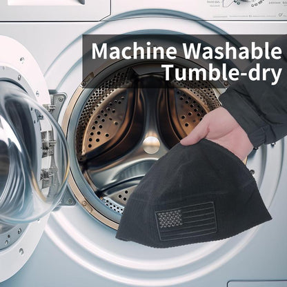 American Flag Embroidery Waffle Watch Cap