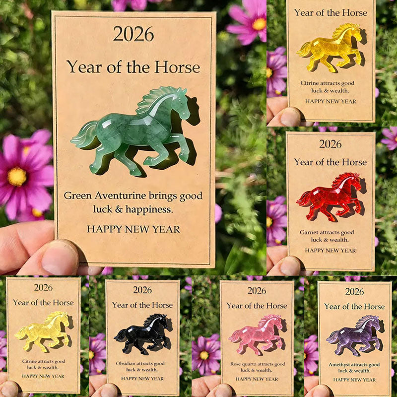 2026 Year of the Horse Gemstone Blessing Card