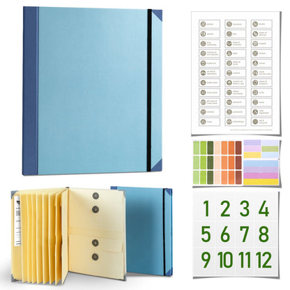 📕Accordion File Organizer Manila Pocket Document Folder -  for Passports, Birth Certificates & Important Papers, Office & Home Storage