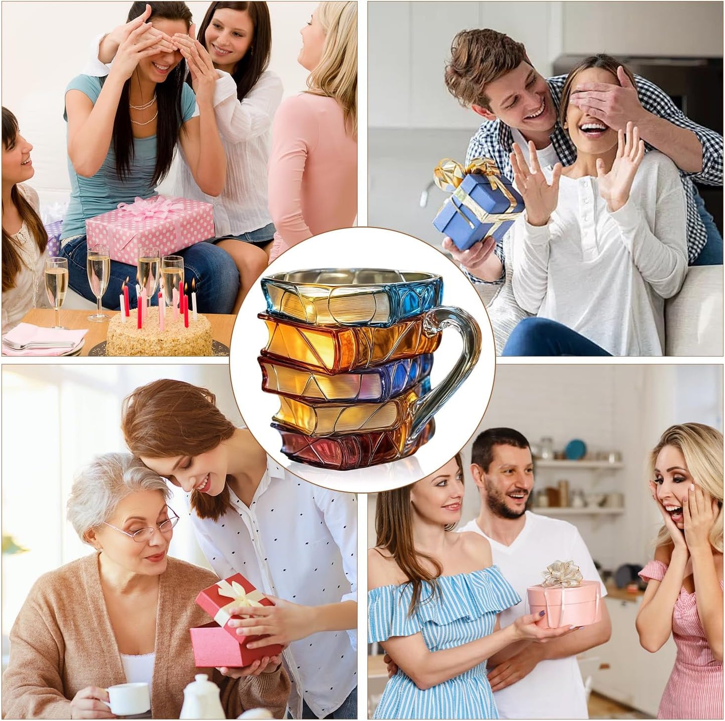 Last Day 48% OFF📚  3D Painted Book Mug – Unique Glass Coffee Cup for Readers & Book Lovers🍵