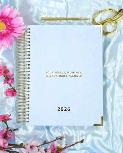📅✍️2026 Daily Planner with Hourly Schedule - All-in-One Yearly, Monthly & Weekly Organizer(✨Hardcover)