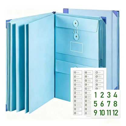 📕Accordion File Organizer Manila Pocket Document Folder -  for Passports, Birth Certificates & Important Papers, Office & Home Storage