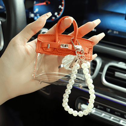 Cute Car Keychain Bag for Women 🚗💖 Elegant Handbag-like Key Fob Case & Small Wallet 👜