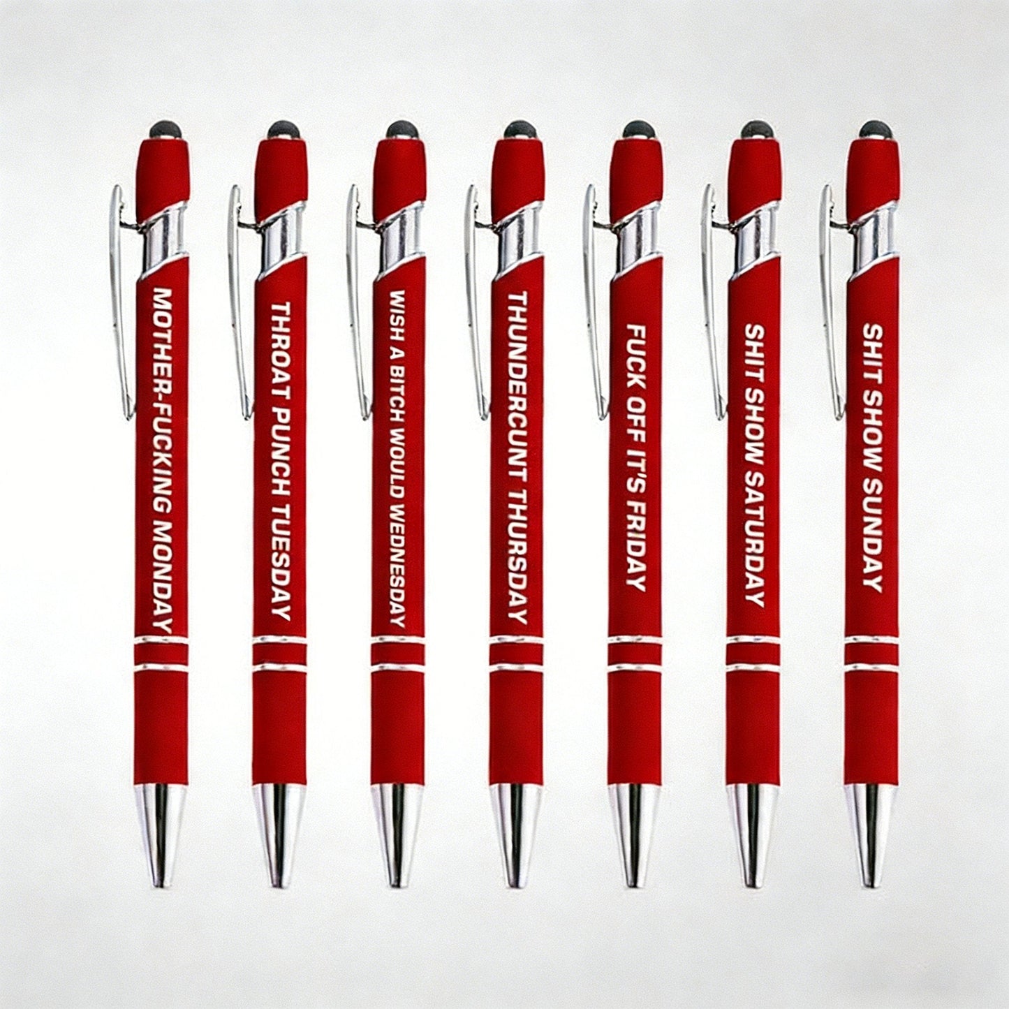 🔥Last Day Promotion 49% OFF💝Funny Stress-Relief Daily Quotes Metal Ballpoint Pen Set (7 Pcs) | 🎁Office Christmas Gift Exchange