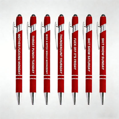 🔥Last Day Promotion 49% OFF💝Funny Stress-Relief Daily Quotes Metal Ballpoint Pen Set (7 Pcs) | 🎁Office Christmas Gift Exchange