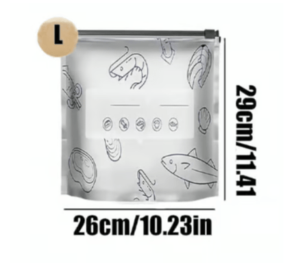 (30pcs )Reusable Aluminum Foil Sealable Storage Bags, 2025 New Resealable Vacuum Zipper Pouches for Food,  Vegetable, Fruit Meat